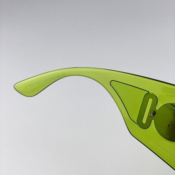 Versace VE4451 54208N Sunglasses Transparent Green Mirrored Wraparound Unisex - Picture 9 of 10